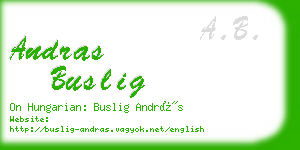 andras buslig business card